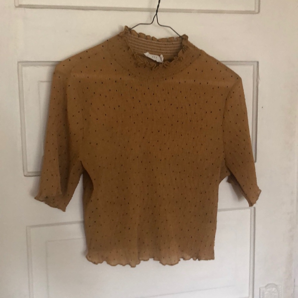 Sheer mock turtle top